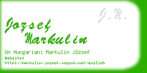 jozsef markulin business card